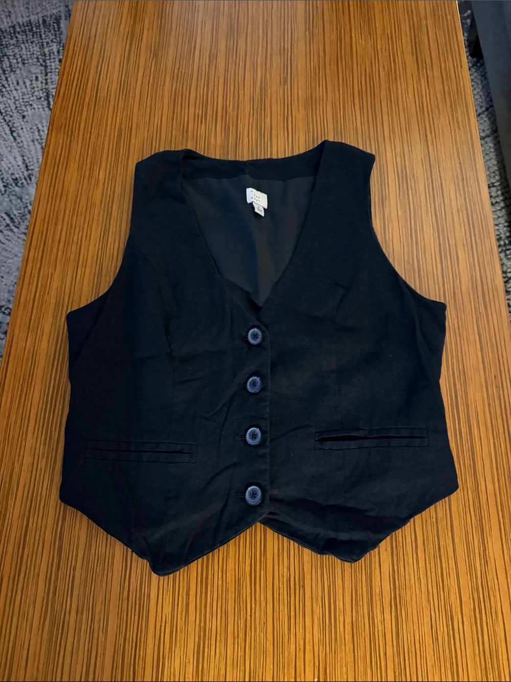 a new day Black Button-Front Vest